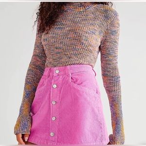 Free People Pink Corduroy skirt